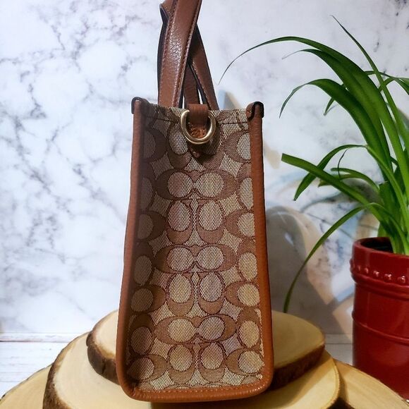 Coach Signature Stripe Dempsey Tote - Picture 9 of 12